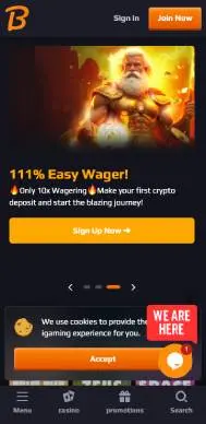 Blaze Spins Casino bonus screenshot