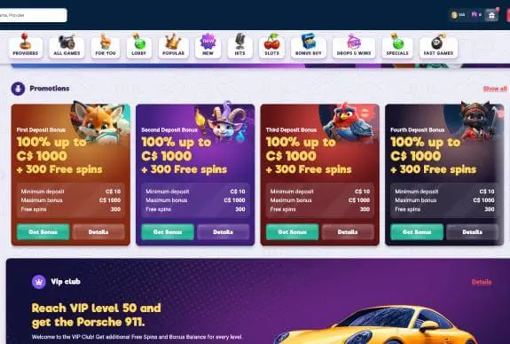 Safe Casino promotions screenshot