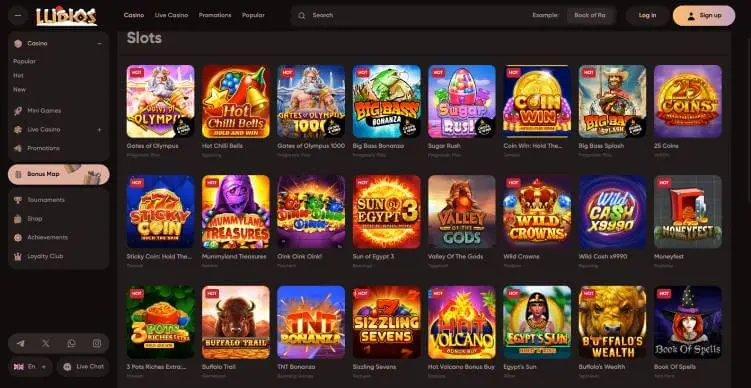 Ludios Casino online slots screenshot